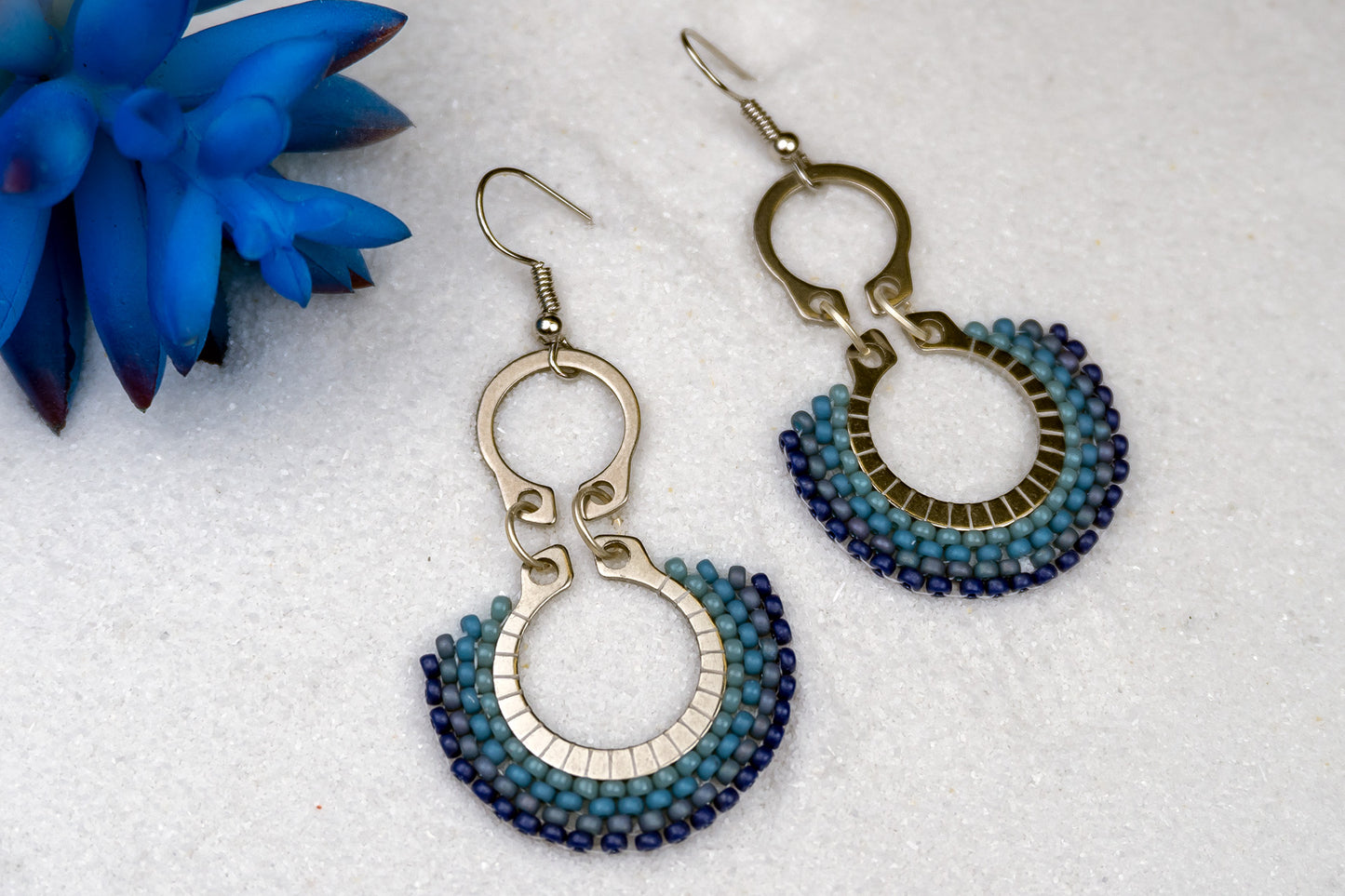 Rémi Earrings Denim Ombré | Loucidity by Lou